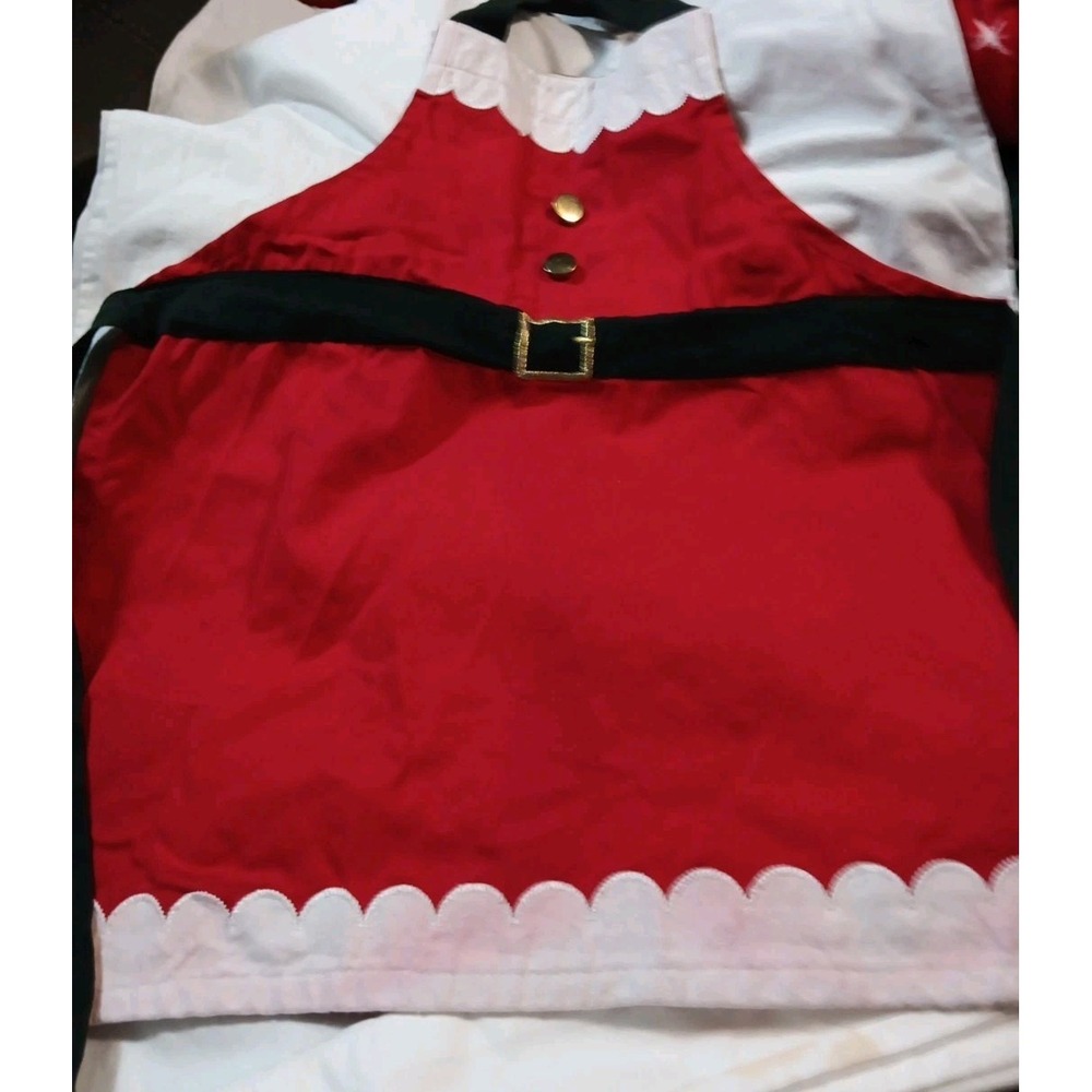 Kohls Christmas Mrs. Claus Santa Apron Red White Small Women Or Child EUC READ